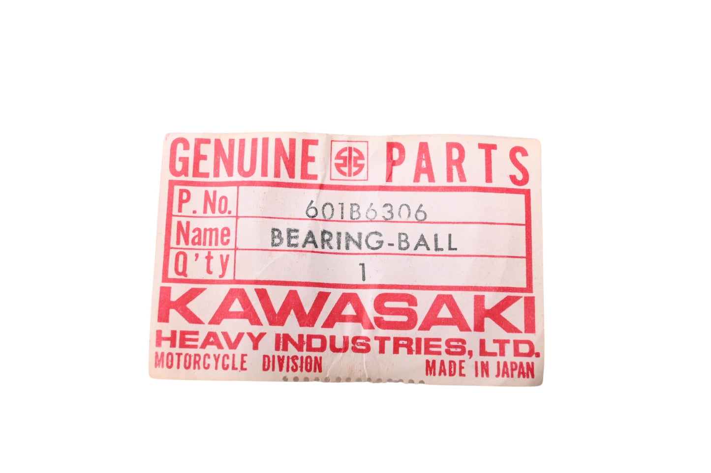 New OEM Kawasaki 601B6306 Crank Shaft Ball Bearing NOS