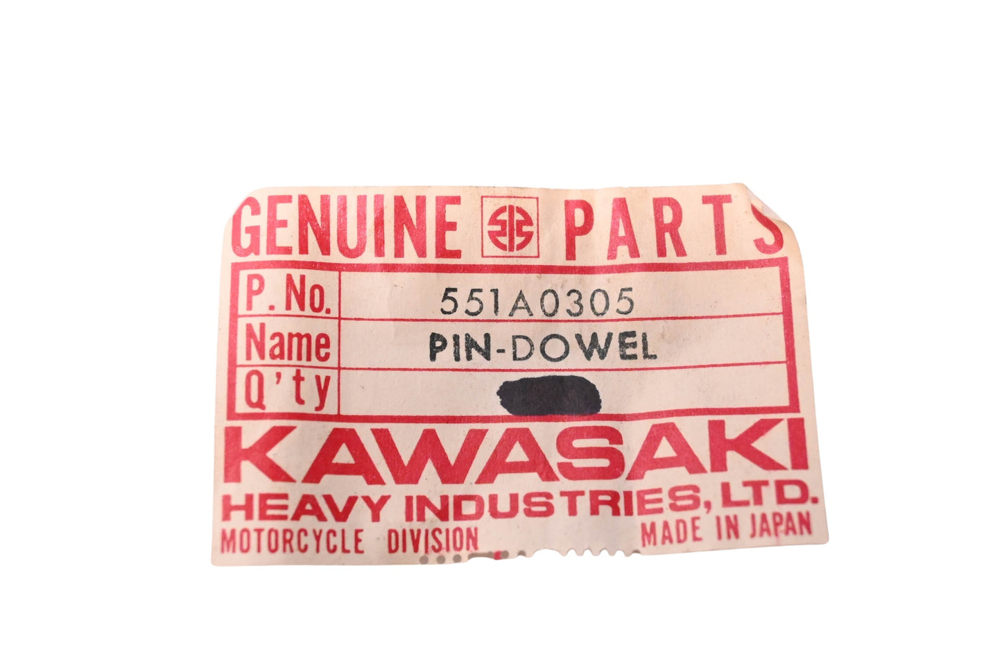 New OEM Kawasaki 551A0305 Dowel Pin NOS