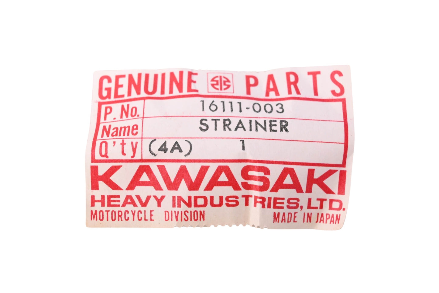 New OEM Kawasaki 16111-003 Oil Strainer NOS