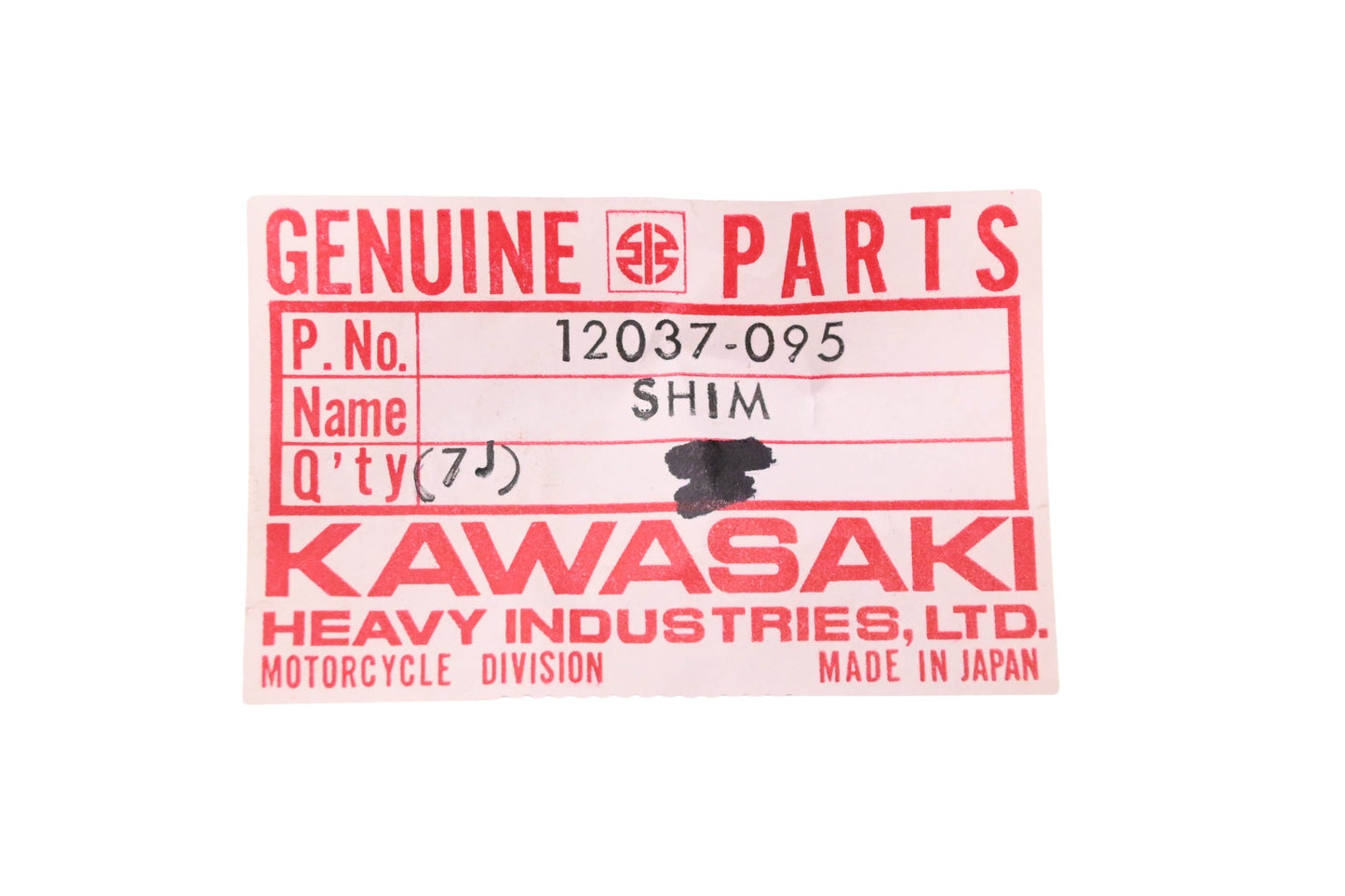 New OEM Kawasaki 12037-095 Tappet Shim 2.95T NOS