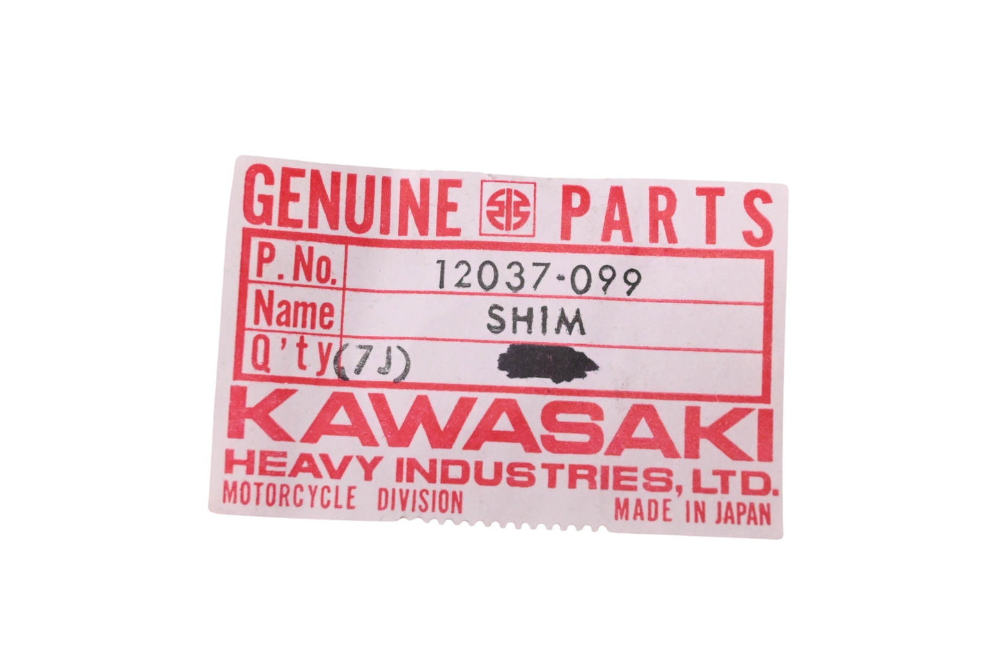 New OEM Kawasaki 12037-099 Tappet Shim 3.15T NOS