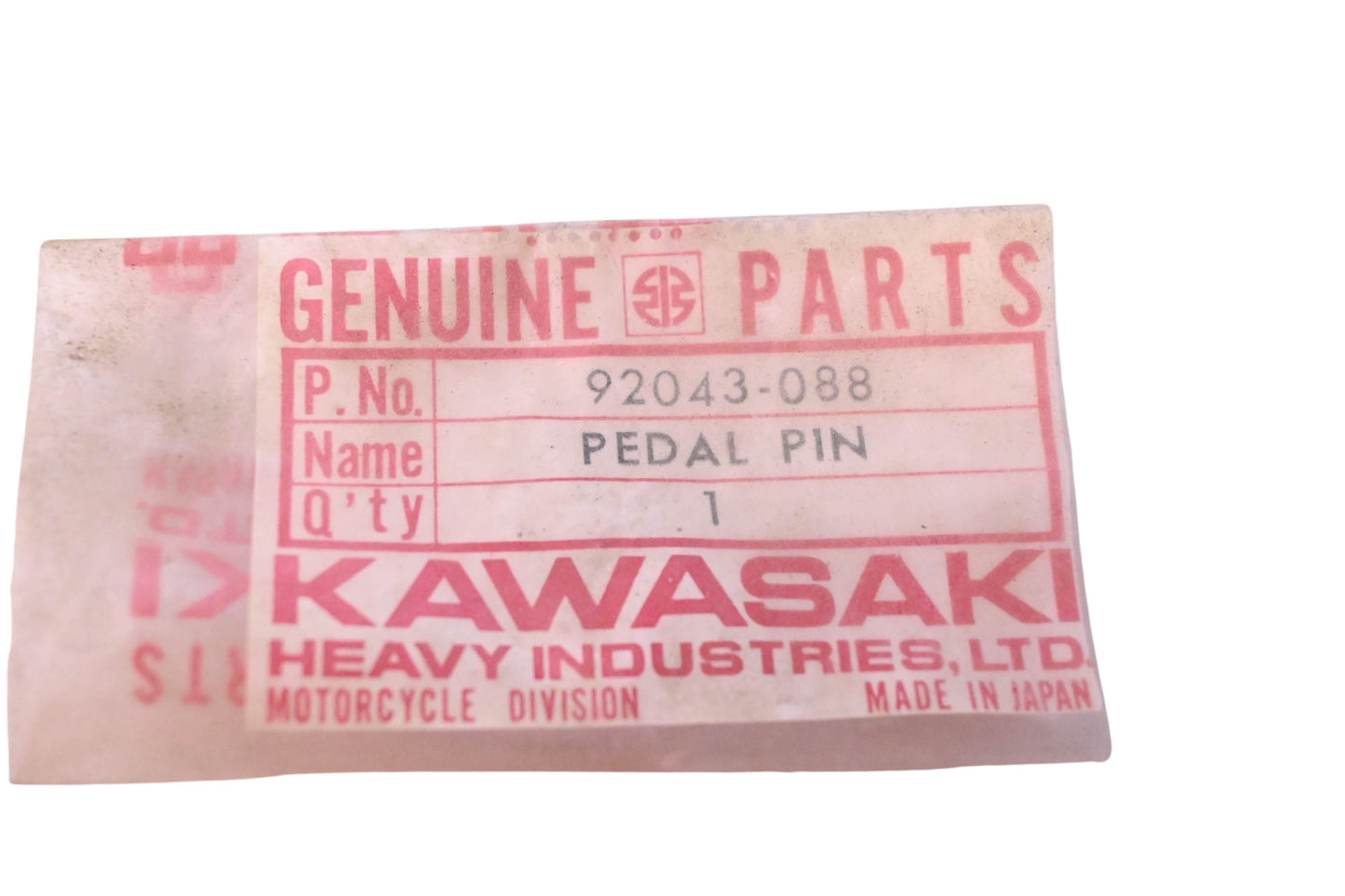New OEM Kawasaki 92043-088 Kick Pin NOS