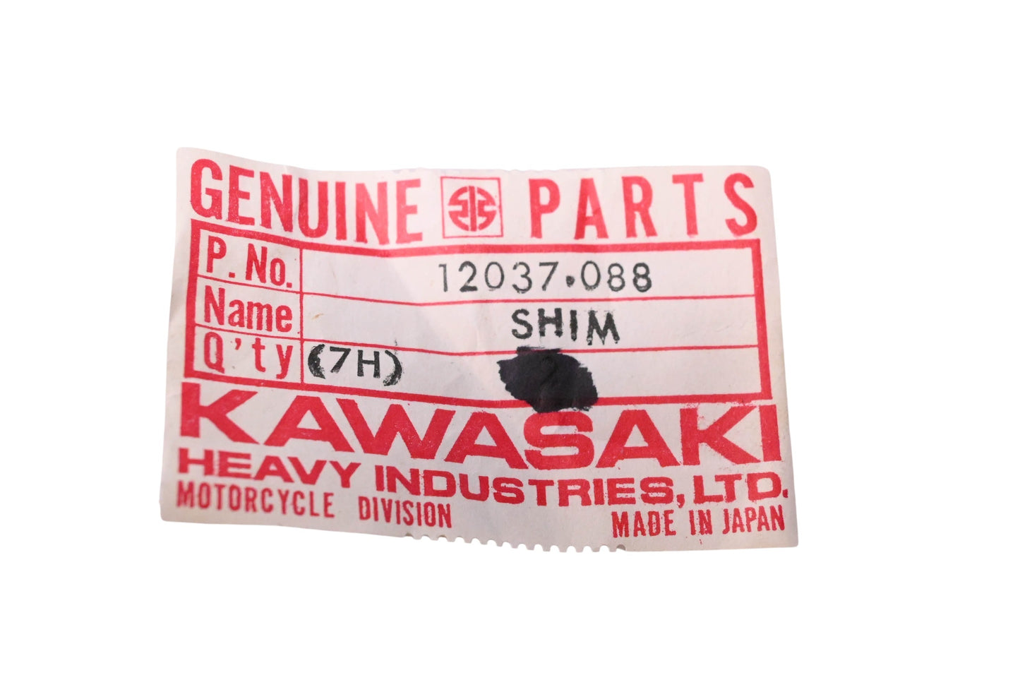 New OEM Kawasaki 12037-088 Tappet Shim 2.60 T NOS