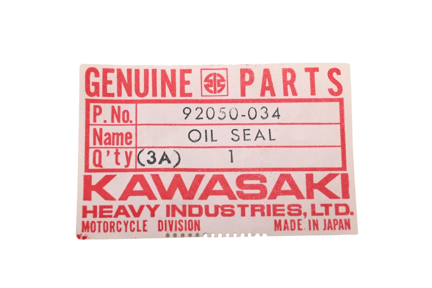 New OEM Kawasaki 92050-034 Oil Seal NOS