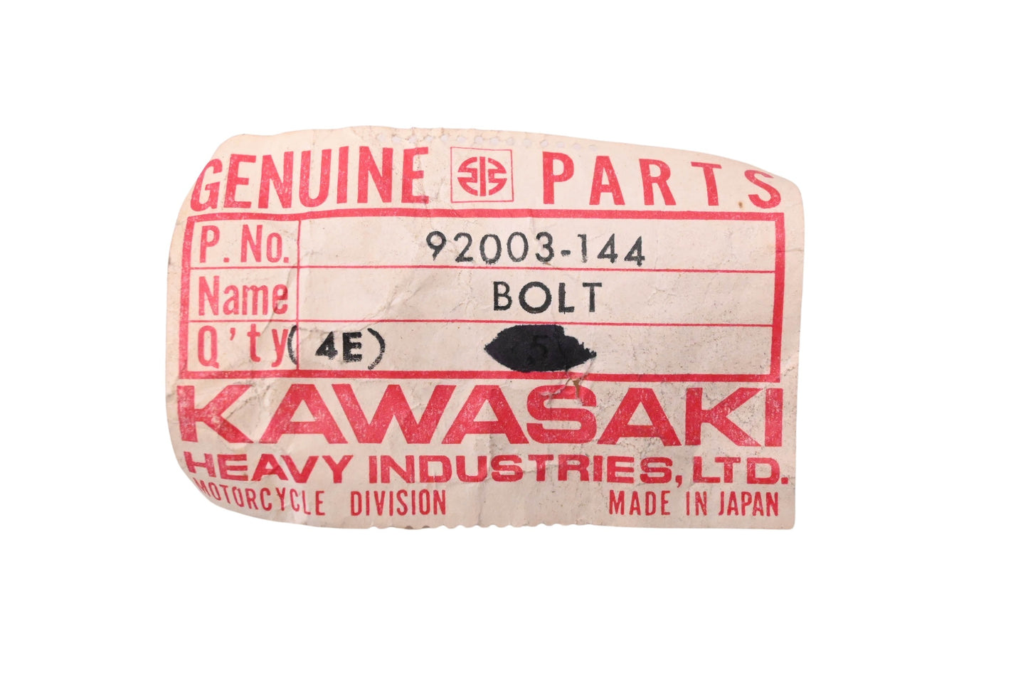 New OEM Kawasaki 92003-144 Torque Link Bolt NOS
