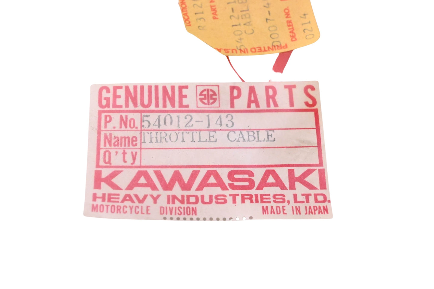 New OEM Kawasaki 54012-143 Throttle Cable NOS