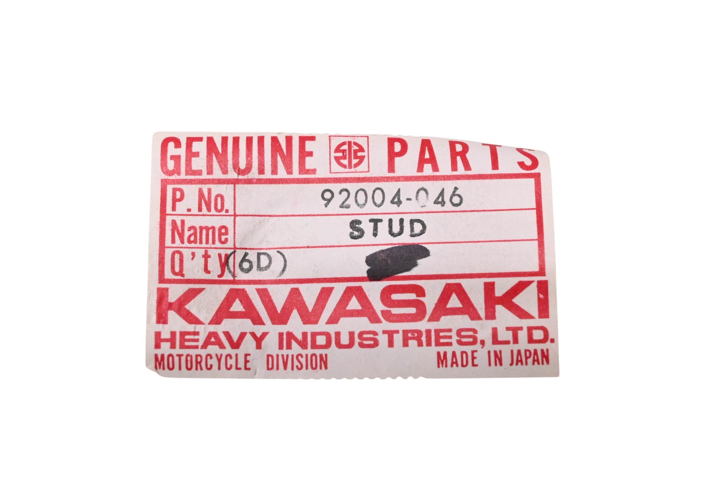 New OEM Kawasaki 92004-046 Stud 10x184 NOS