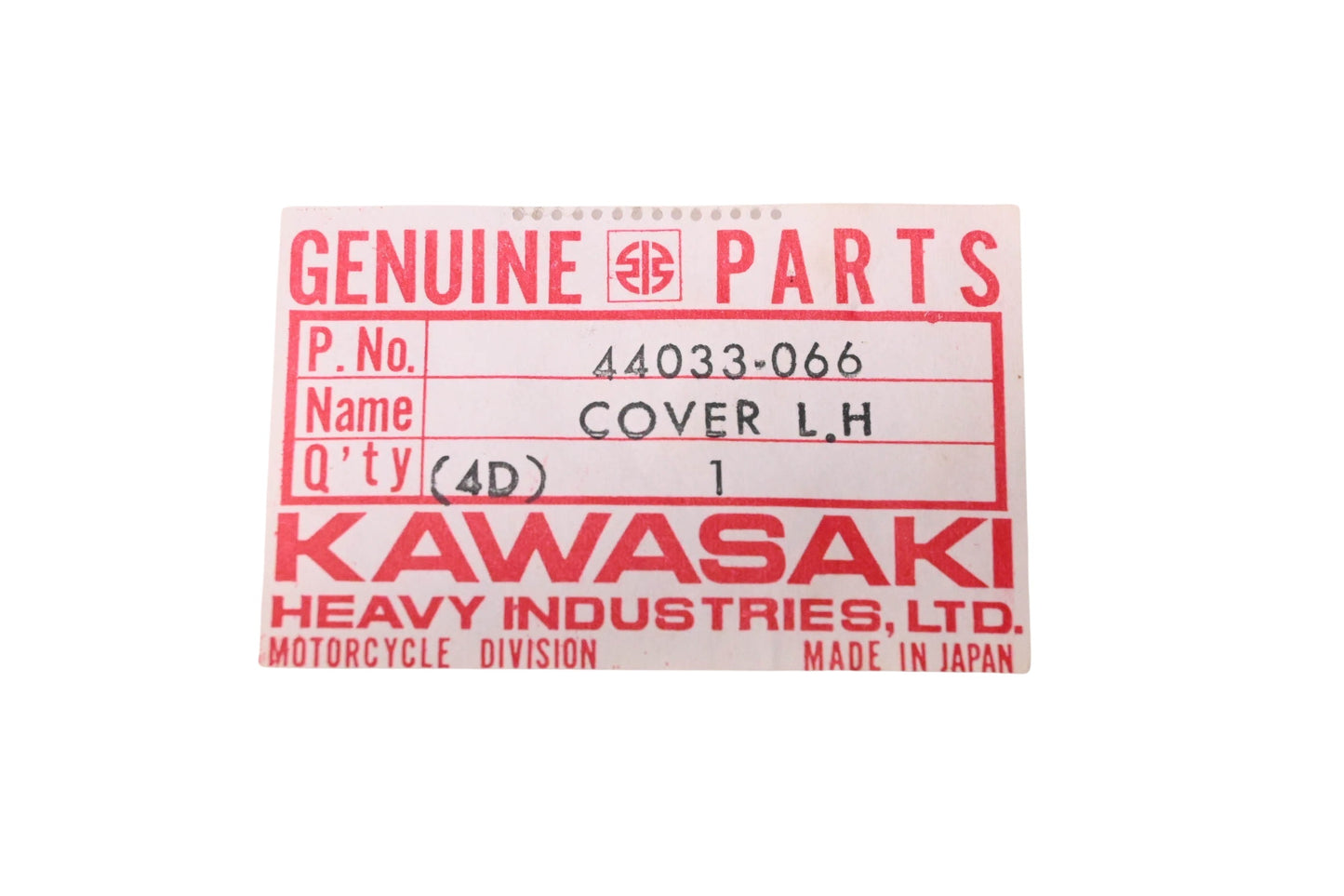New OEM Kawasaki 44033-066 Left Fork Cover NOS