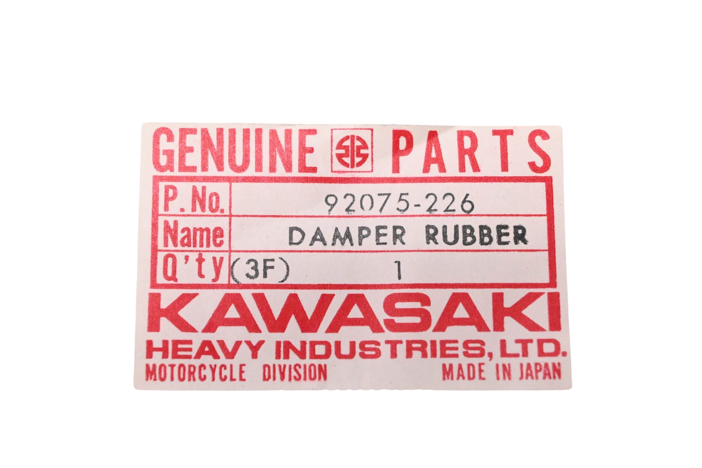 New OEM Kawasaki 92075-226 Rubber Fuel Tank Damper NOS