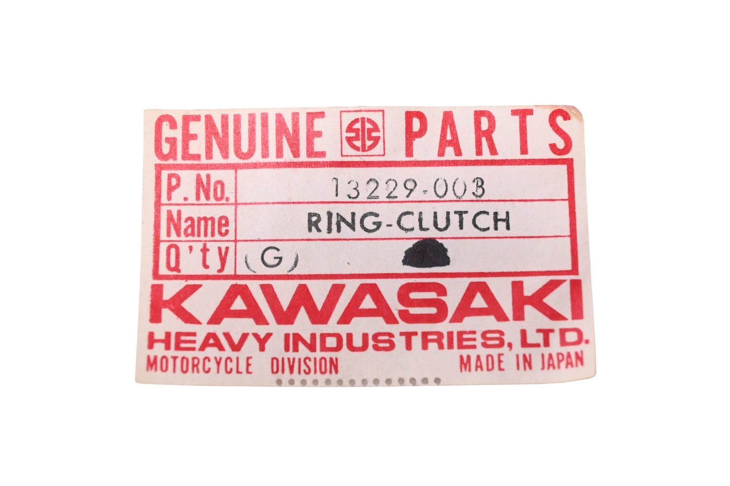 New OEM Kawasaki 13229-003 Clutch Ring NOS