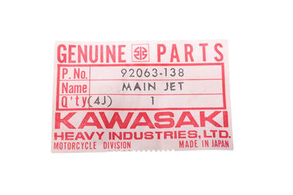 New OEM Kawasaki 92063-138 Main Jet 140 NOS