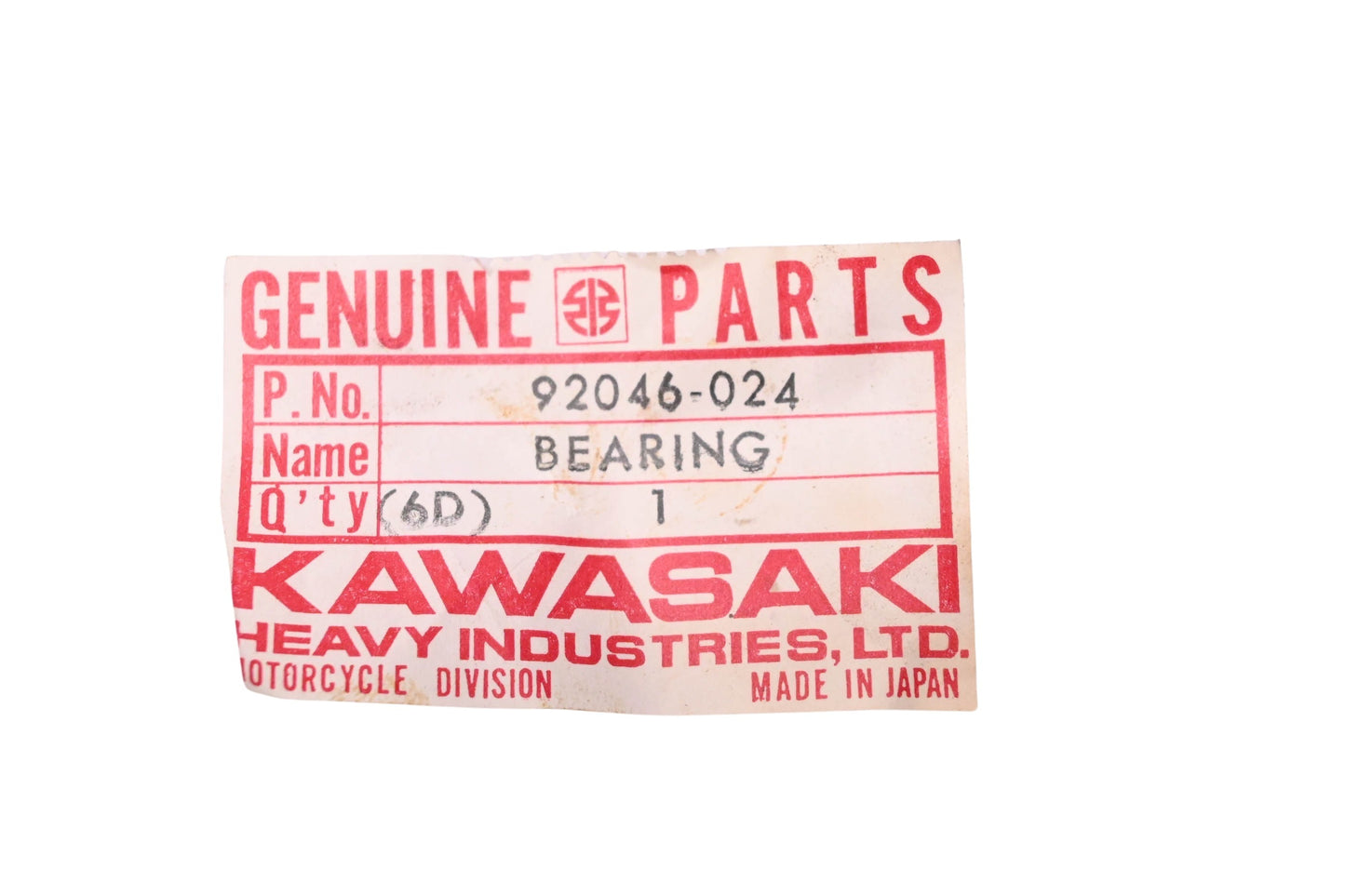 New OEM Kawasaki 92046-024 Small End Needle Bearing NOS