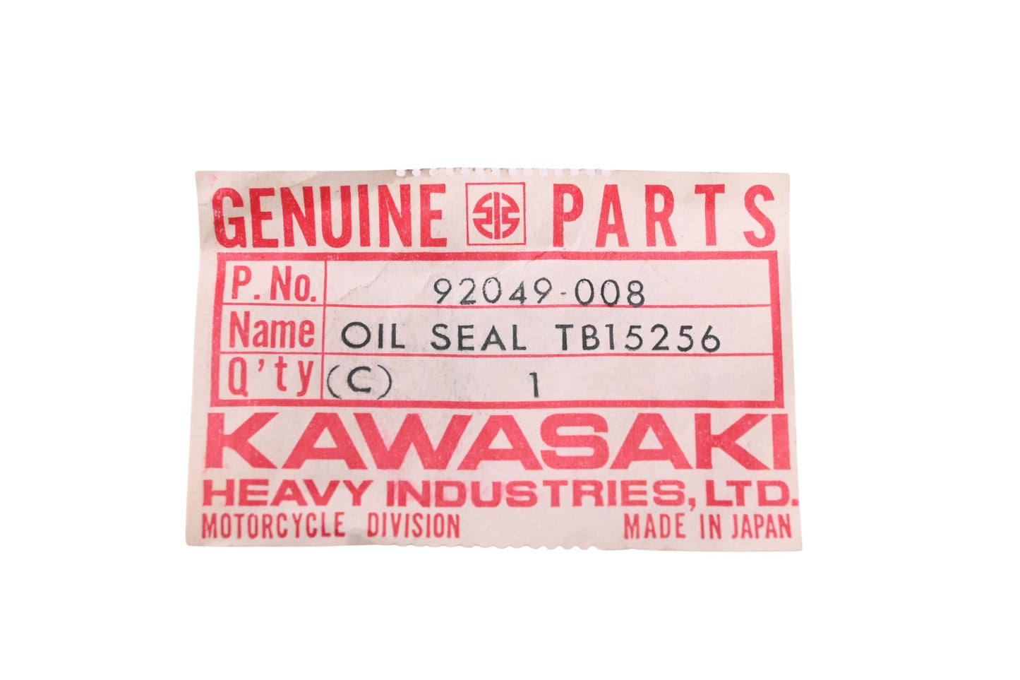 New OEM Kawasaki 92049-008 Oil Seal NOS