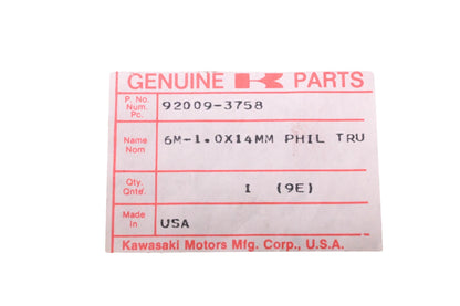 New OEM Kawasaki 92009-3758 Screw 6x14 NOS