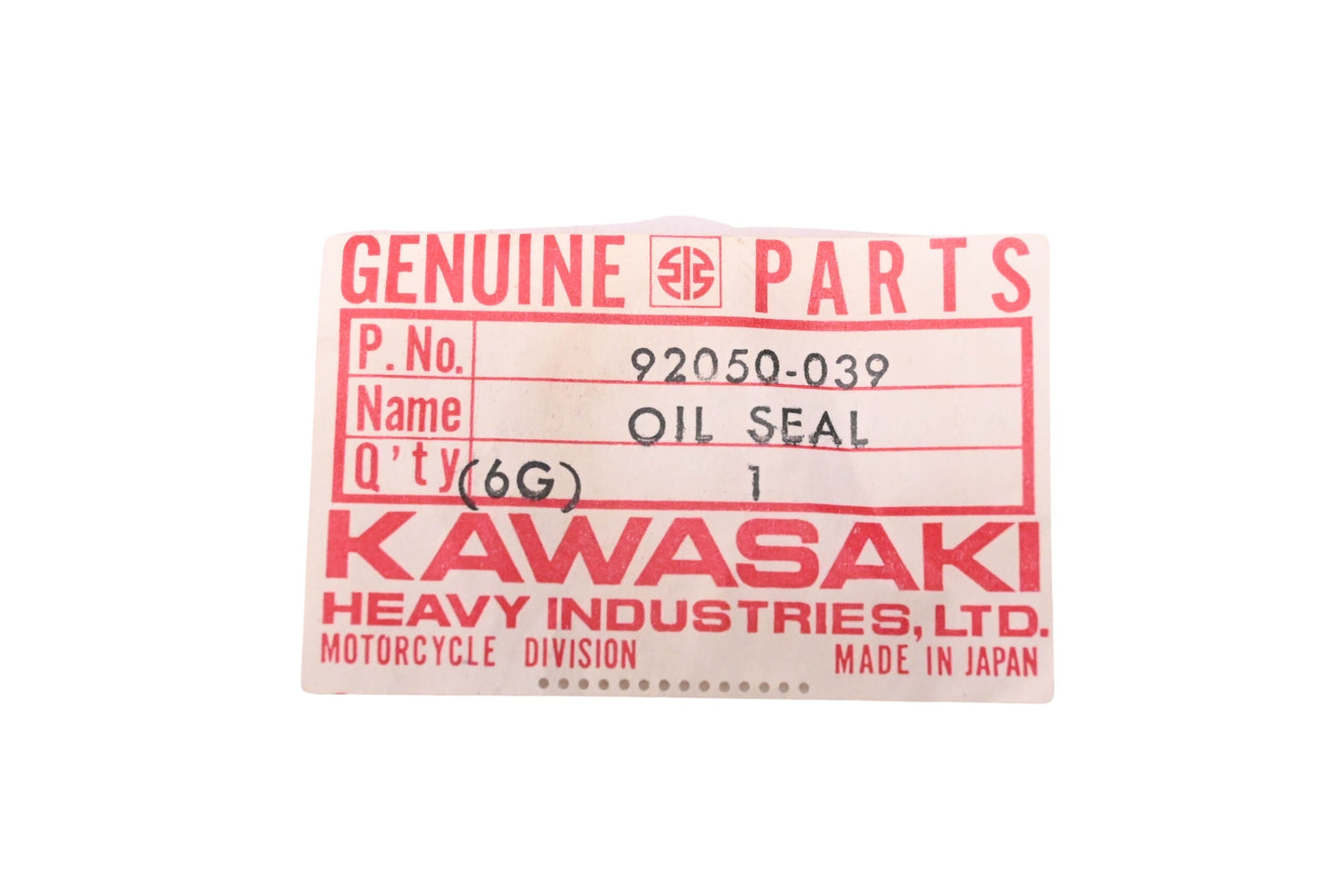 New OEM Kawasaki 92050-039 Oil Seal NOS
