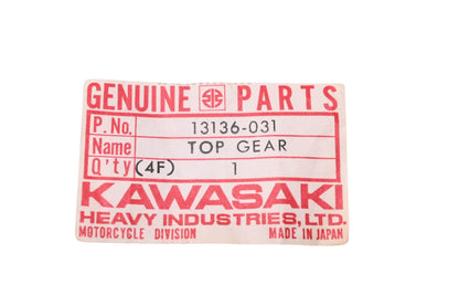 New OEM Kawasaki 13136-031 Top Drive Shaft Gear NOS