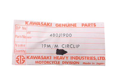 New OEM Kawasaki 480J1900 19MM Circlip NOS
