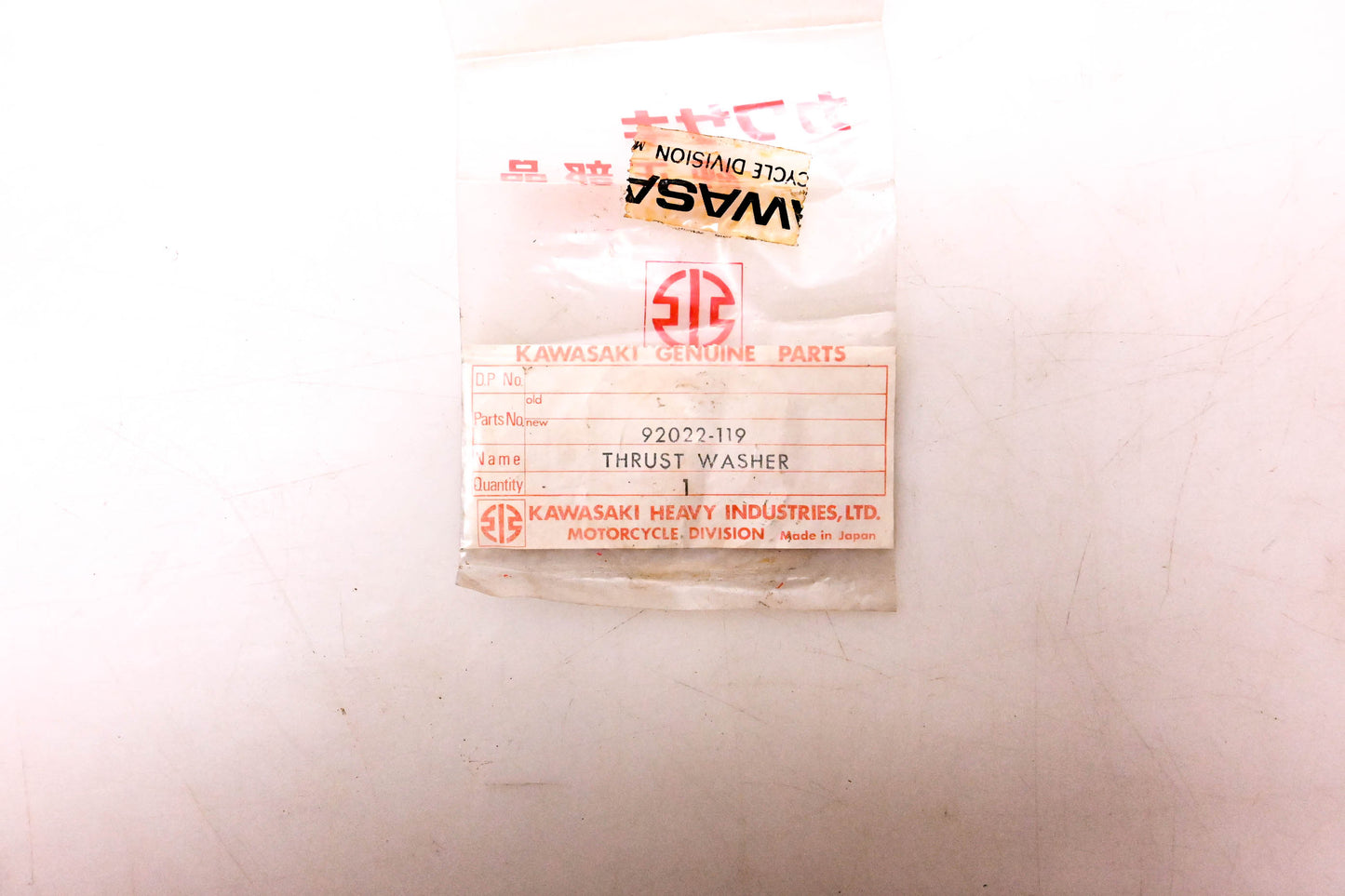 New OEM Kawasaki 92022-119 Thrust Washer NOS