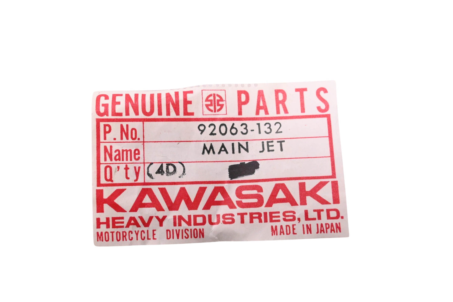 New OEM Kawasaki 92063-132 Main Jet 160 NOS