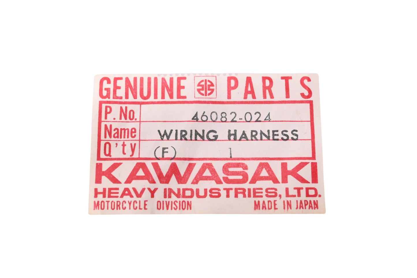 New OEM Kawasaki 46082-024 Wiring Harness NOS