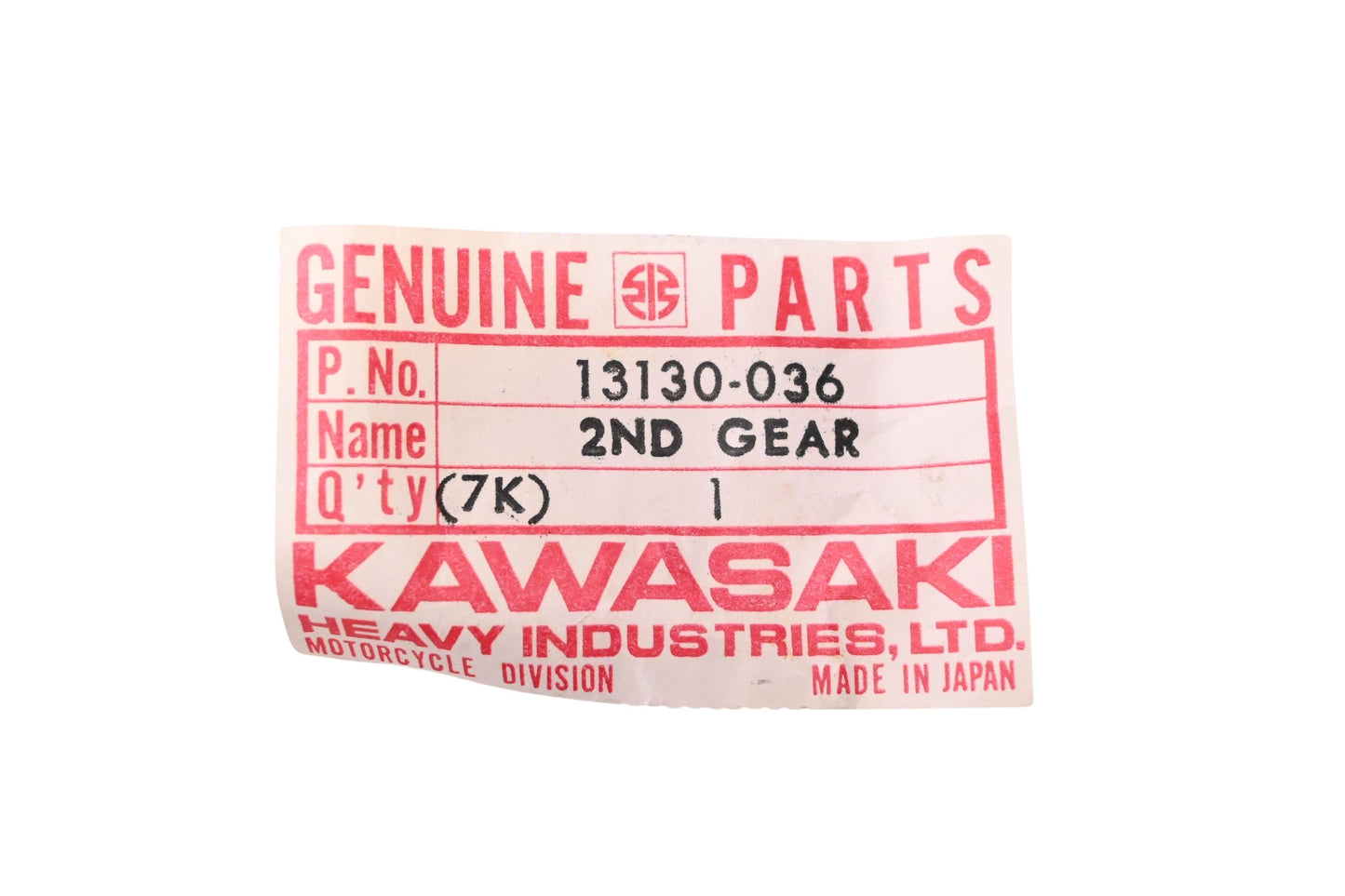 New OEM Kawasaki 13130-036 Second Gear NOS