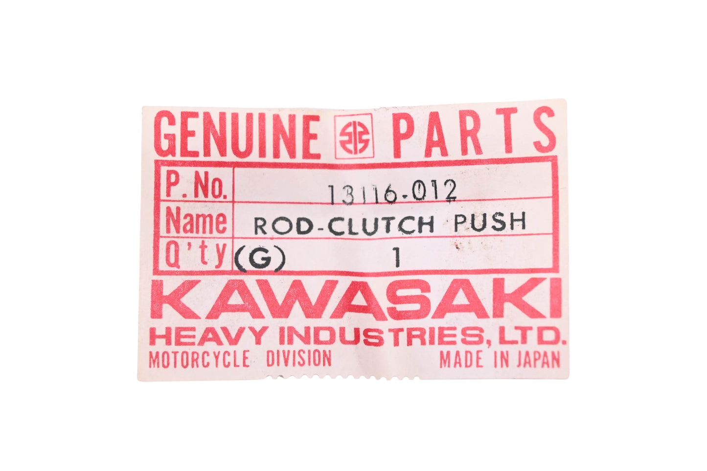 New OEM Kawasaki 13116-012 Clutch Push Rod NOS
