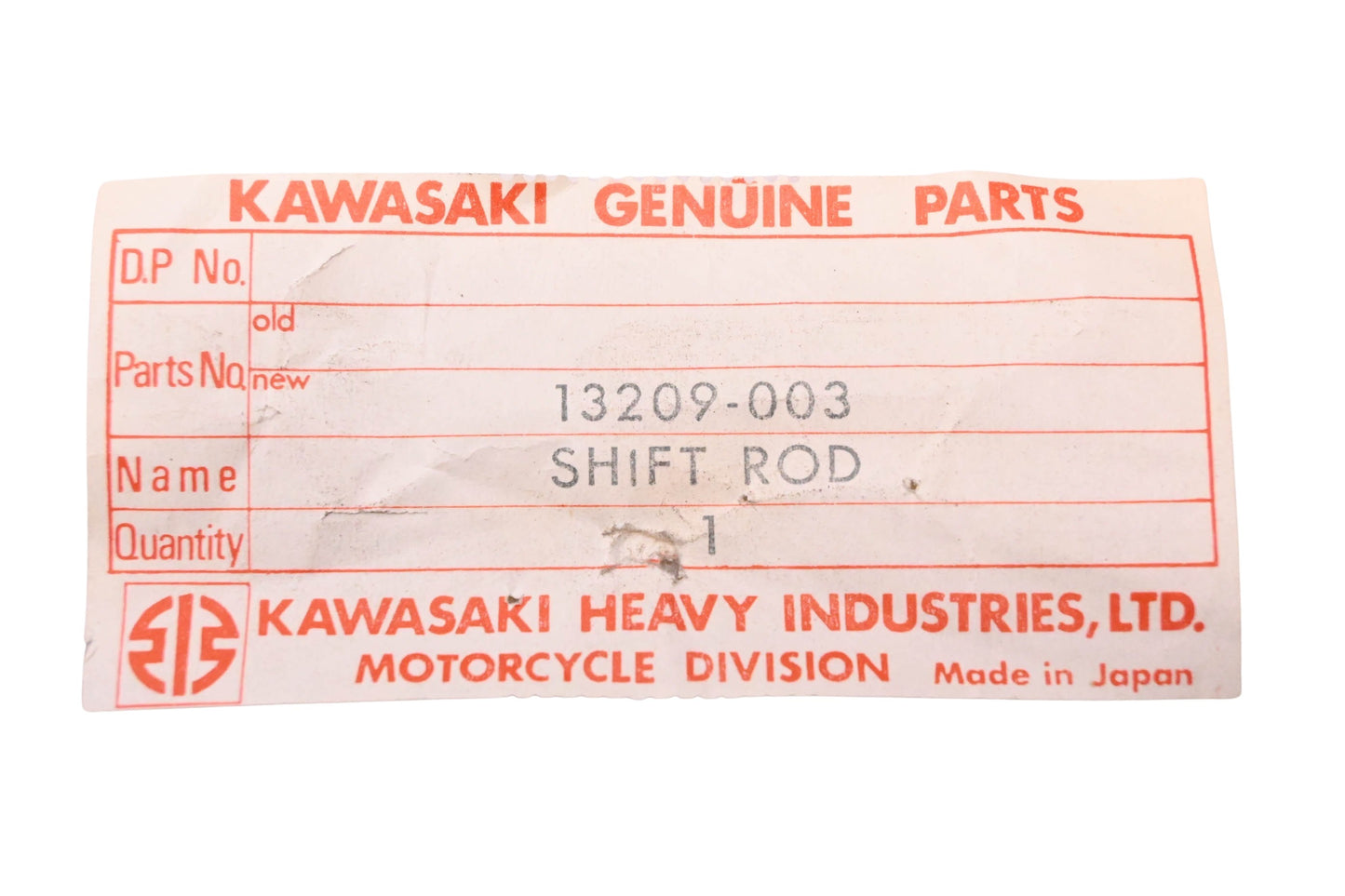 New OEM Kawasaki 13209-003 Shift Rod NOS