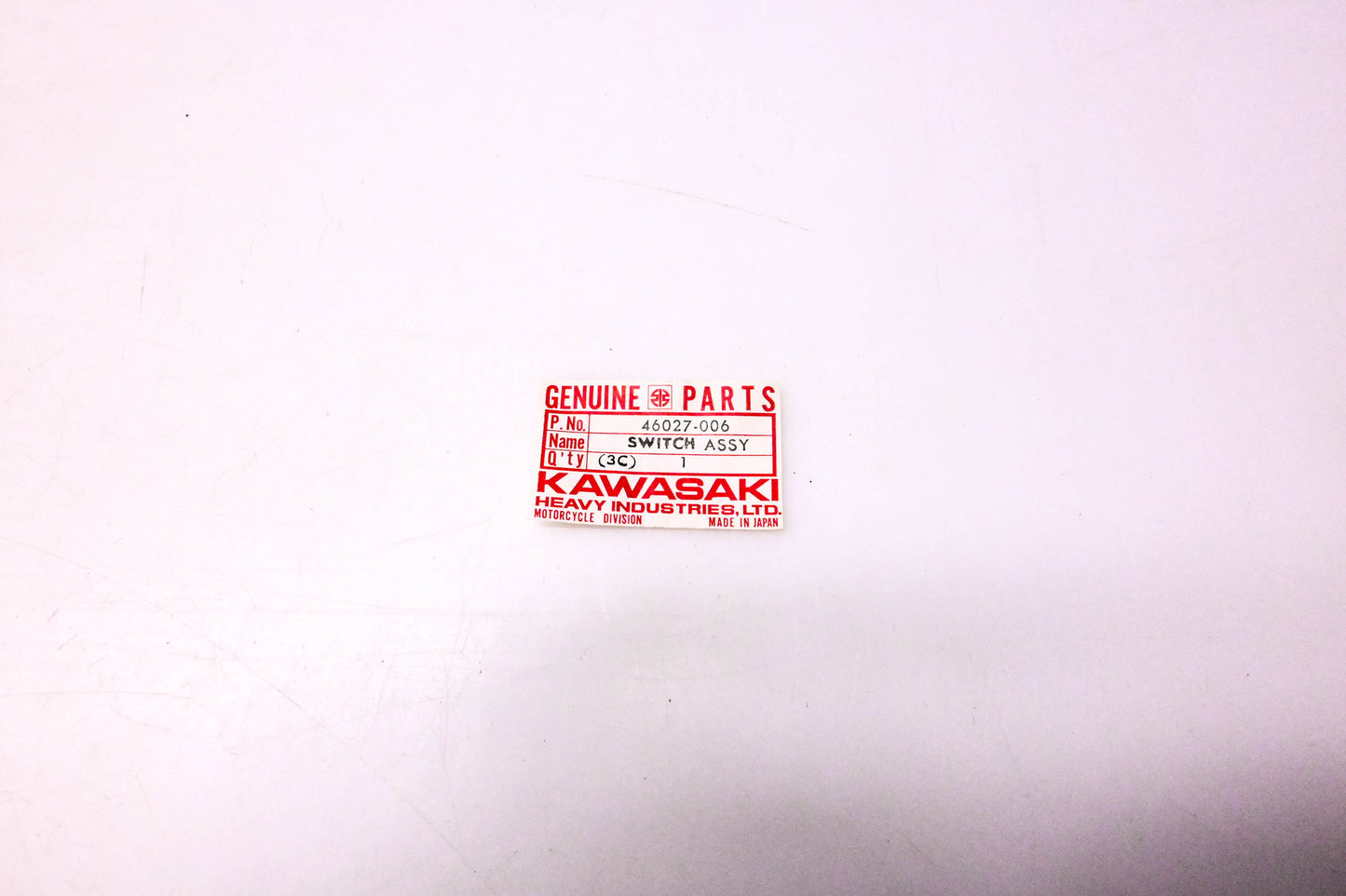 New OEM Kawasaki 46027-006 Engine Stop Switch Assembly NOS