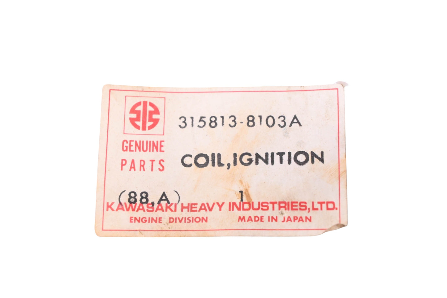 New OEM Kawasaki 315813-8103A Ignition Coil NOS