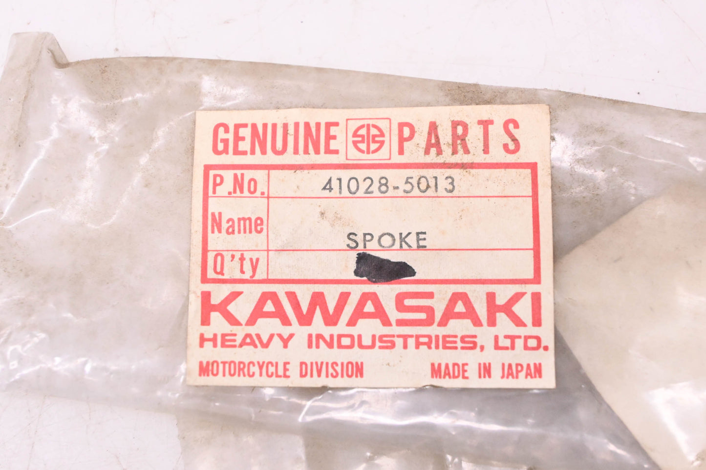 New OEM Kawasaki 41028-5013 Left Rear Outer Spoke NOS