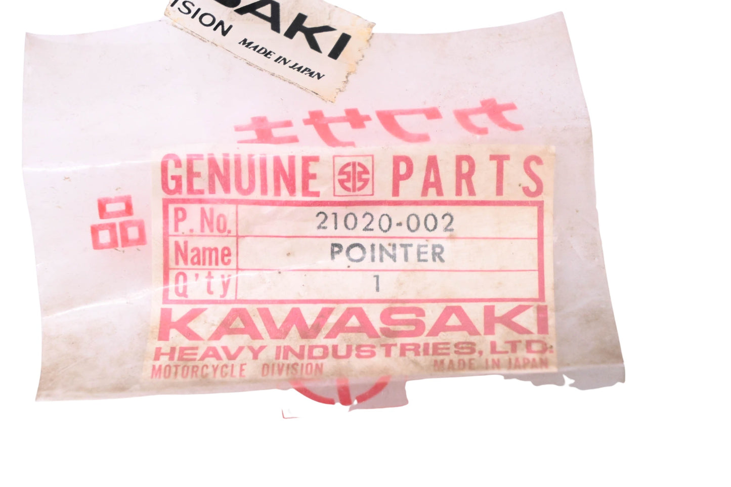New OEM Kawasaki 21020-002 Ignition Timing Pointer NOS