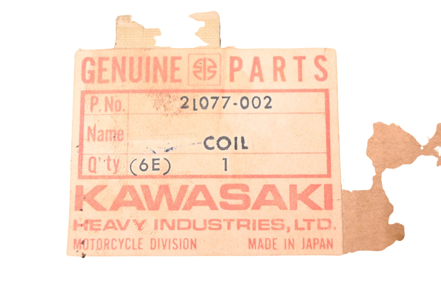 New OEM Kawasaki 21077-002 Field Coil NOS
