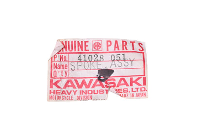 New OEM Kawasaki 41028-051 Rear Outer Spoke Assembly NOS