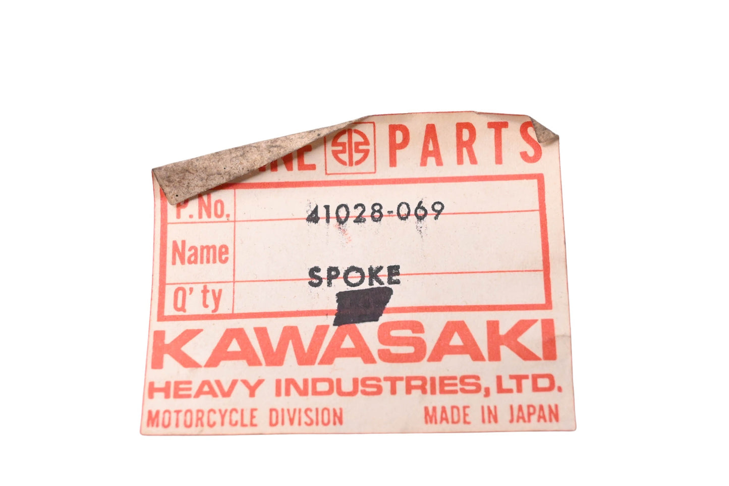 New OEM Kawasaki 41028-069 Left Rear Outer Spoke Assembly NOS