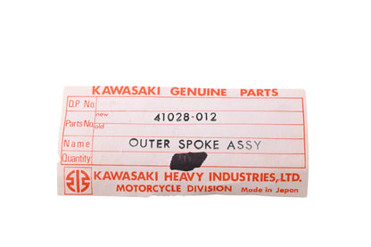 New OEM Kawasaki 41028-012 Outer Spoke & Nipple NOS