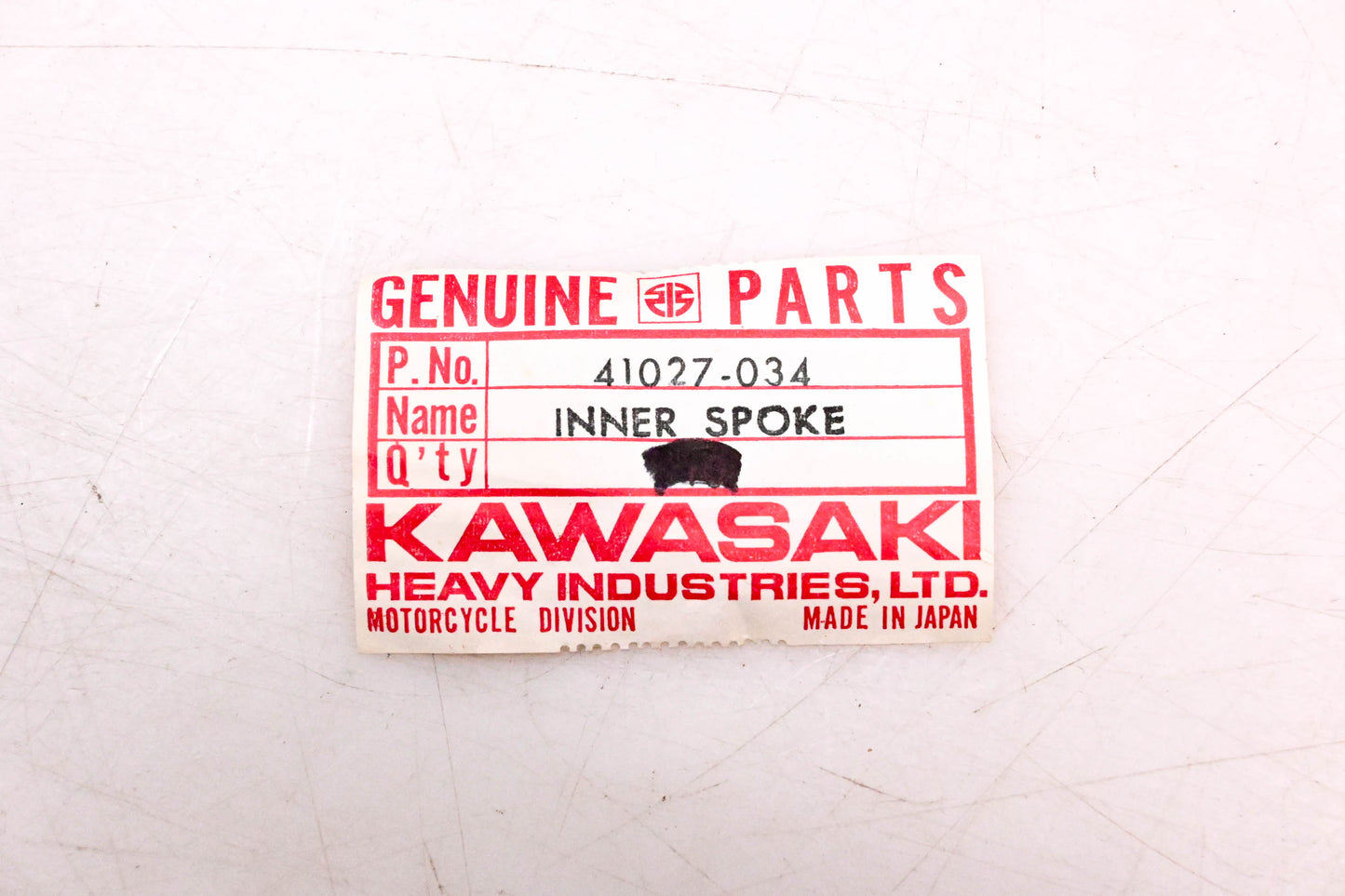 New OEM Kawasaki 41027-034 Front Inner Spokes & Nipples Qty 10 NOS