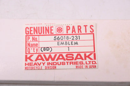 New OEM Kawasaki 56018-231 Side Emblem NOS