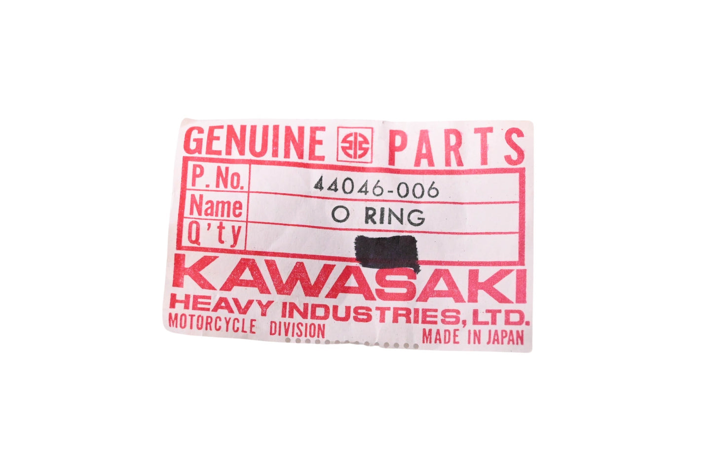 New OEM Kawasaki 44046-006 Fork Bolt O-Ring NOS