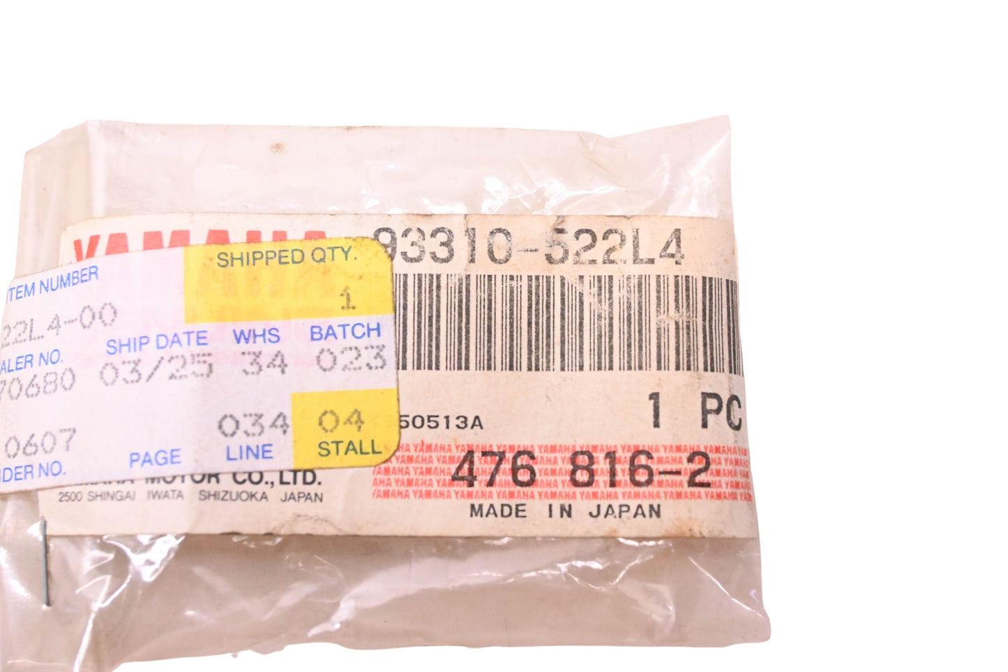 New OEM Yamaha 93310-522L4-00 Lower Rod Bearing NOS