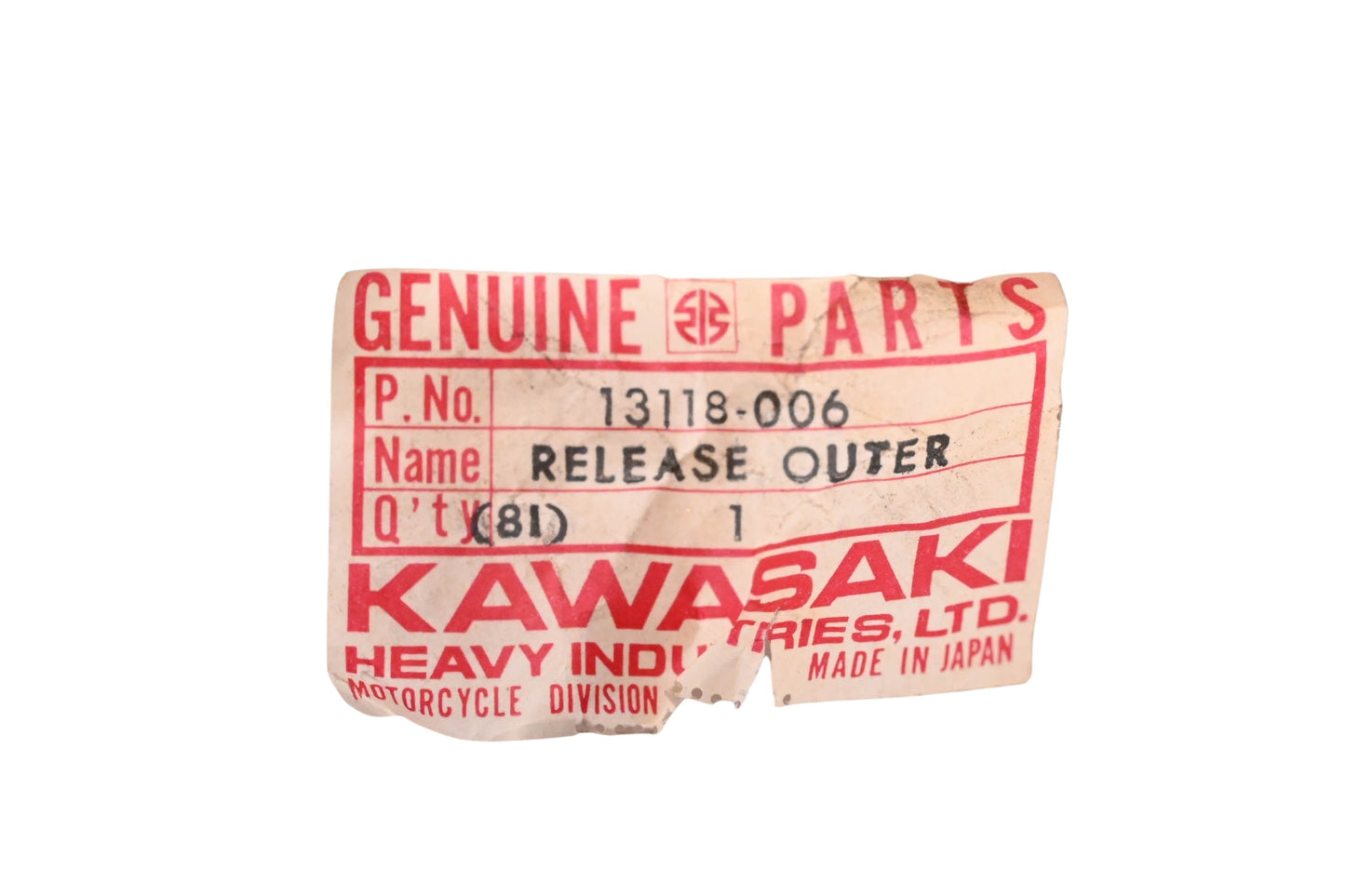 New OEM Kawasaki 13118-006 Outer Clutch Release NOS