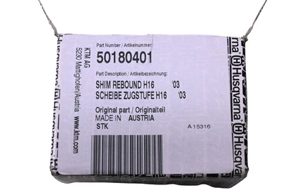 New OEM KTM 50180401 Shim Rebound H16 NOS