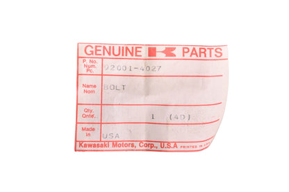 New OEM Kawasaki 92001-4027 Carrier Bolt NOS
