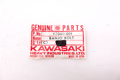 New OEM Kawasaki 92060-001 Oil Tank Banjo Bolt NOS