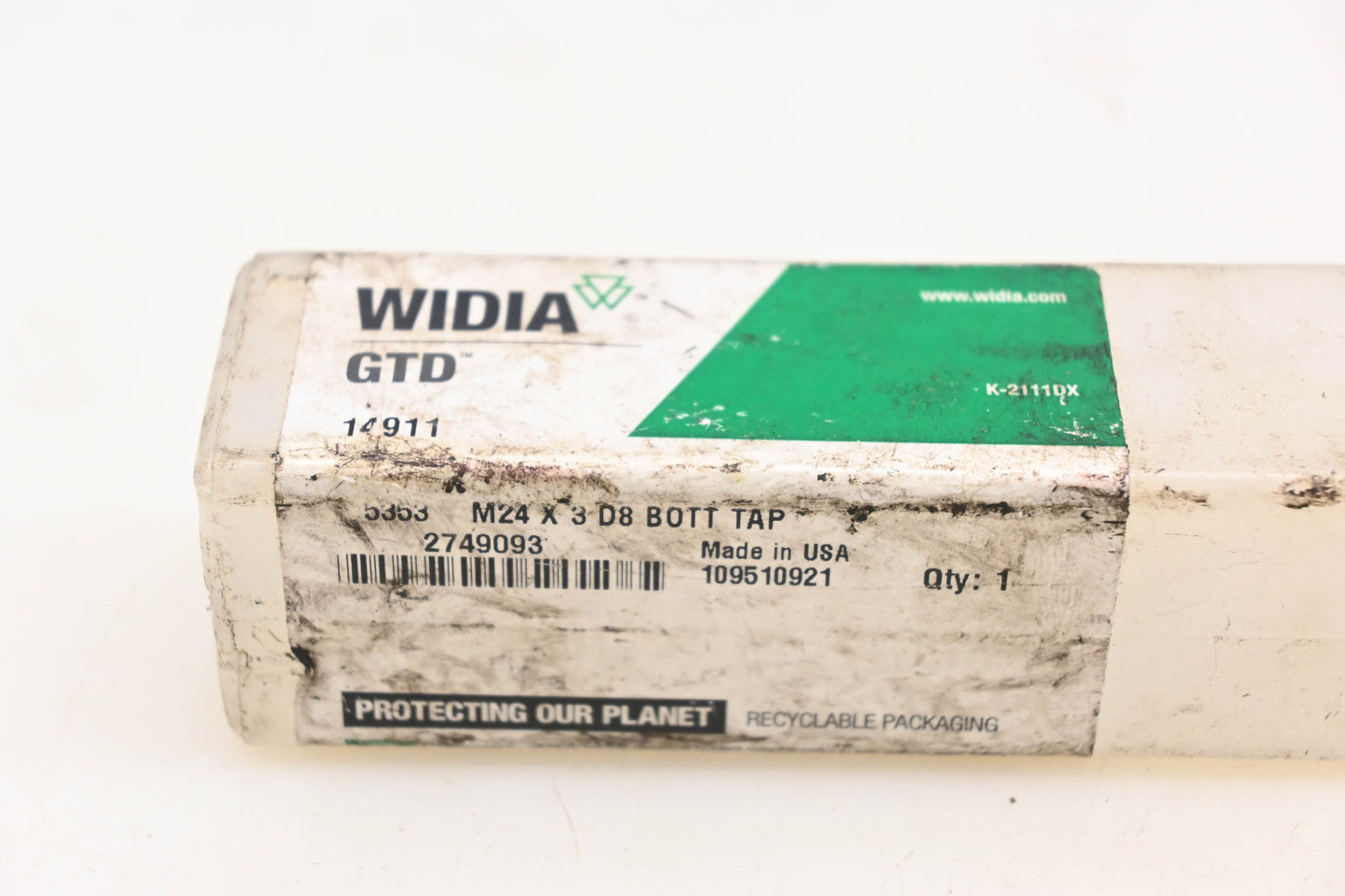 Widia 2749093, 14911 GTD M24x3 HS G D8 Bottoming Hand Tap NOS