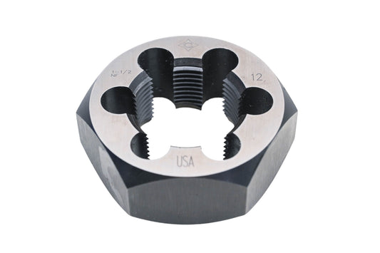 Cle-Line C65633 1-1/2"-12 NF Carbon Steel Hex Die