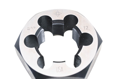 Cle-Line C65633 1-1/2"-12 NF Carbon Steel Hex Die