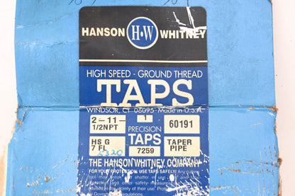 Hanson-Whitney 60191 2 11-1/2" NPT HSG 7 FL Plug Hand Tap NOS