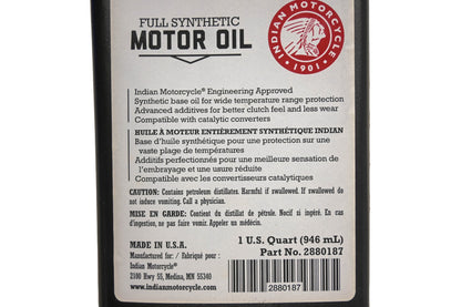 Indian 2880187 Full Synthetic 15W-60 1QT NOS