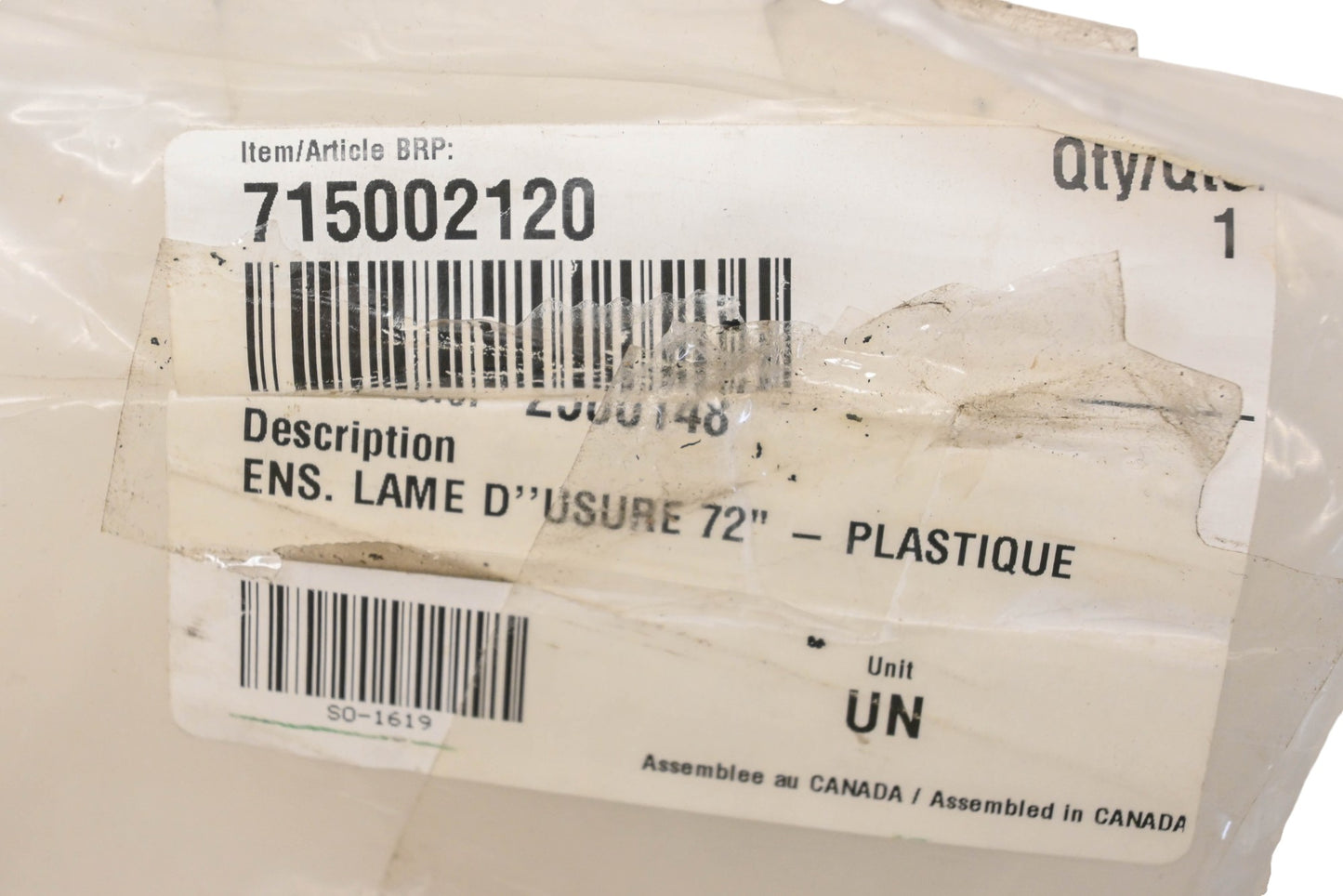 Aftermarket 715002120 Plow 72" Wear Blade Kit NOS