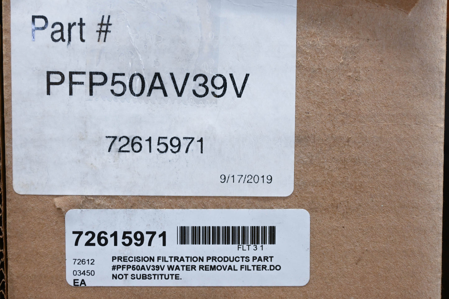 Precision PFP50AV39V-PU, 72615971 Water Filter Element NOS